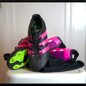 Kid’s Size 2 Soccer Cleats, Shinguards & Shorts